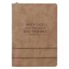 Journal Zip Taupe With God All Things are